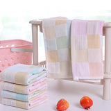 Cotton Gauze Lattice Square Towel Handkerchief Saliva Towel Children's Daily Necessities Double Color Gauze Towel Towel