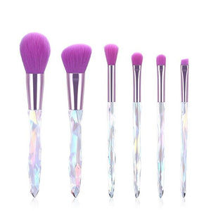 6/10Pcs Purple Crystal Makeup Brushes Set  Cosmetic Powder Foundation Blending Brush Eye Shadow Blush Makeup Brush Tools Kits