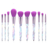 6/10Pcs Purple Crystal Makeup Brushes Set  Cosmetic Powder Foundation Blending Brush Eye Shadow Blush Makeup Brush Tools Kits