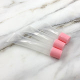 Empty cosmetic container packaging Print logo 50pcs Pink gold Squeeze lipgloss tube container