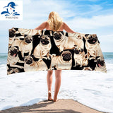 PHAYON 1Pcs Quicky-dry Microfiber Bath Towels Cute Cartoon Dogs 75*150cm Beach Towel Love Large Sport Towels Camping Accessories