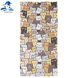 PHAYON 1Pcs Quicky-dry Microfiber Bath Towels Cute Cartoon Dogs 75*150cm Beach Towel Love Large Sport Towels Camping Accessories